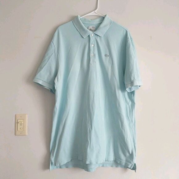 Lacoste Vintage Washed Polo Shirt Mens 8 3XL Blue Short Sleeve Pique Preppy Golf - Picture 1 of 11